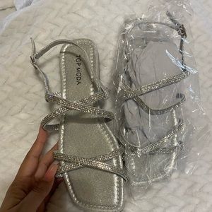 Top mods silver sandals brand new